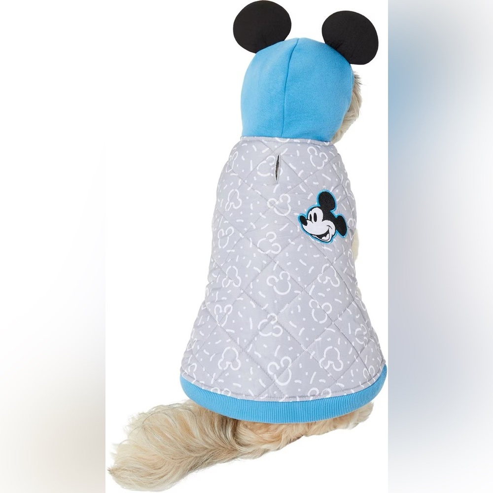 Disney Mickey Mouse Quilted Puffer Dog & Cat Coat, XX-Large by Chewy